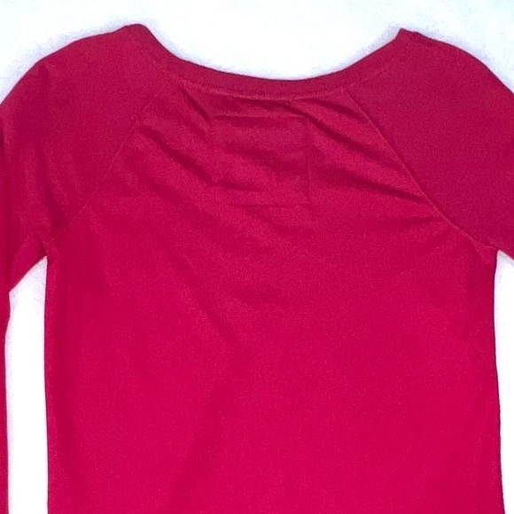 Abercrombie Kids sz M dark pink w sequin moose logo front long sleeve sweatshirt - Picture 7 of 12